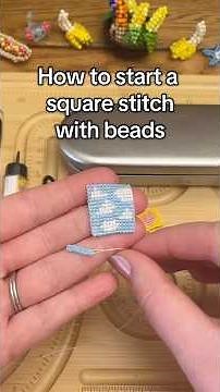 How to start a beaded square stitch project #beadingidea #beads #squarestitch #tutorial