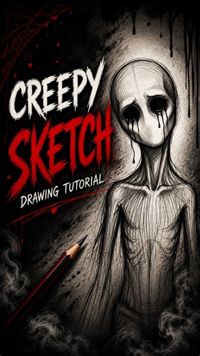 Creepy Horror Sketch Drawing 😱 | Easy Pencil Art Tutorial #shorts