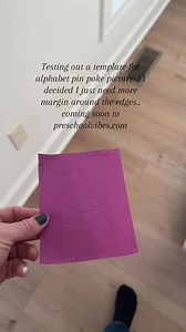 6.5K views · 55 reactions | I’m currently testing out a new template for alphabet pin poke pictures! ✨ While experimenting, I realized that the designs need a bit more margin around the edges for better usability. These unique and engaging pin poke templates will be available soon but aren’t on my website just yet. Keep an eye on PreschoolVibes.com for updates, and get ready to add this creative activity to your learning tools! | Preschool Vibes | Facebook