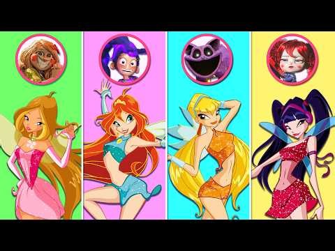 Lily Love Braids, Catnap, Miss Delight and Poppy Tranform into Winx Princess Glow Up | Amazing Soul