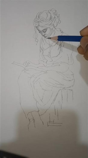 Beautiful Girl Portrait Sketch ✏️ | Realistic Pencil Drawing Timelapse #shorts