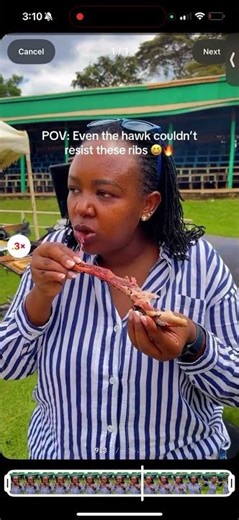 Hawk snatches woman’s rib out her hand slow motion