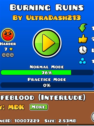 Geometry Dash Burning Ruins Level 100% Walkthrough