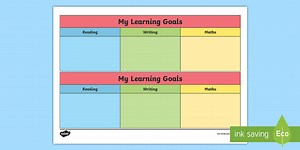 My Learning Goals Table Display Sign