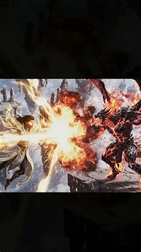 Angel of Light vs Fire Demon | Epic AI Fantasy Battle in the Sky | 4K Cinematic Showdown