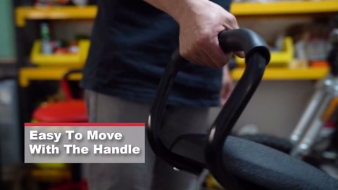 Garage Stool, Adjustable Height Swivel Work Mechanic Shop Stool with Backrest, Pneumatic Shop Chair for Home, Workshop, 300 LBS Capacity, 360° Rotation, Heavy Duty, Red