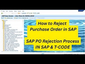 How to Reject Purchase Order in SAP | SAP PO Rejection Process Step by Step