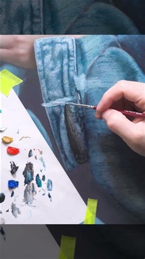 Painting the Rips in a Denim Jacket — Every Thread by Hand