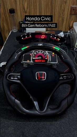 ✅Honda Civic Reborn/ fd2 8th Gen LED Display Steering Wheel + TypeR Converted SpeedoMeters #civicfd2