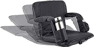 Amazon.com: KKA Stadium Seat for Bleachers Portable Reclining Stadium Seats with Back Support & Padded Cushion, Folding Chair with Armrests : Sports & Outdoors