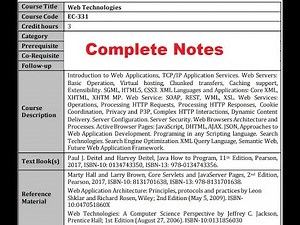 Web Technologies Notes | EC - 331 | HTML5, CSS3, JavaScript, AJAX, and More