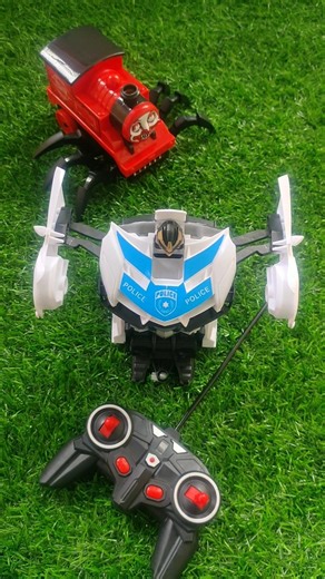 ASMR Unboxing and Testing RC Police Car Robot and Choo Choo Charles Spider Train, Kereta Laba Laba