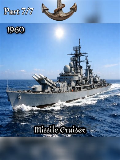 From missiles to artificial intelligence ⚓🤖 The future of naval warfare (1960–2050). ▶️ Full Evolution of Warships video on YouTube 🔗 Link in bio #warships #ships #ship #futurewarfare #navy #militarytok #historytok