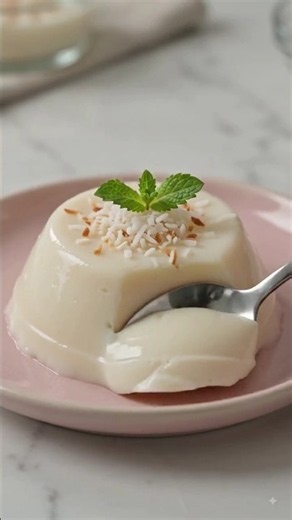 Creamy Coconut Milk Pudding Recipe | No Bake Dessert | Easy Homemade Coconut Dessert 🥥✨