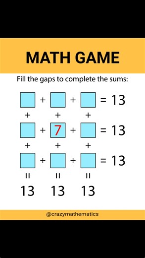 Fill the gaps to complete the sums #crazymathematics #braintest #mathskills #mathtest #mathpuzzle #mathchallenge | Crazy Mathematics
