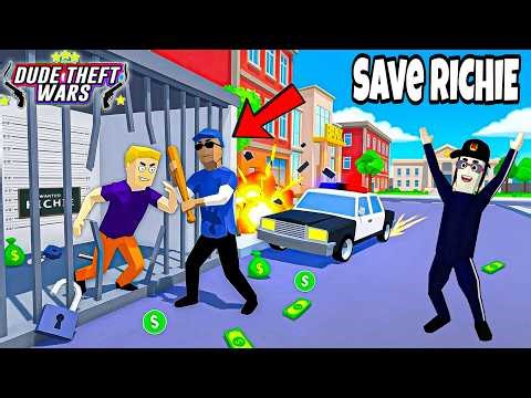 Jack Tried to SAVE Richie From the Police Station in Dude Theft Wars! 🔥