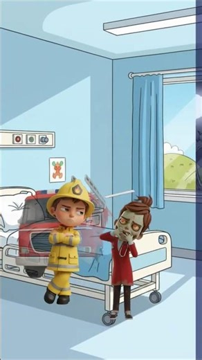 Firefighter zombie vs doctor zombie | dance fight🧟‍♂️🔥💃#shorts #cartoon #dance