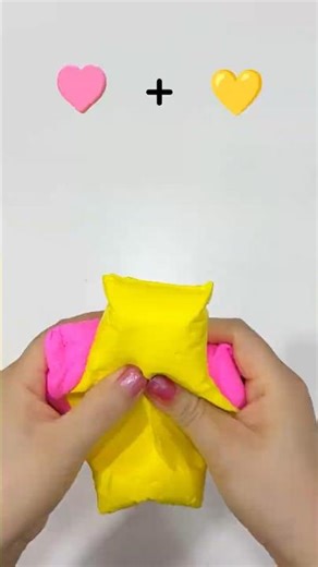 ASMR Color Mixing: Pink & Yellow Butter Slime Squishing 🎧 Brain-Melting Clay