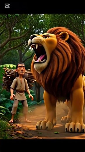 story of a man and a lion #aivisuals #aivisuals #cartoon #vibrantbirds