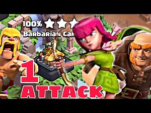 Barbarian camp level 1 single attack strategy 3 star 🌟
