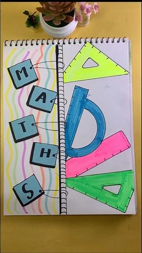 Easy Calligraphy Front Page for Math Notebook ✨📏 #shorts #calligraphy #rizzucalligraphy
