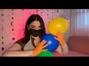 ASMR Gloves, Apron and Face Mask 😷 | Asmr Balloon Popping and Spit Painting ❤️