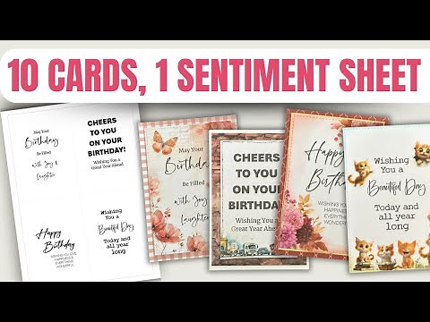 10 FAB CARD DESIGN IDEAS using ONE SENTIMENT SHEET!