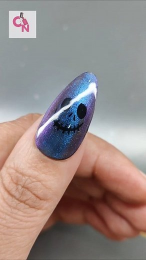 101K views · 649 reactions | Day 3 of Spooky Halloween Nail Art Tutorials series ️ #Summerween2025 #spookyhalloweennails #halloween2025 #HalloweenNails #halloweennailsdesign #GhostNailArt #magneticnailart #nailarttutorial | Crazy Nailzz - The Nail Art Studio | Facebook
