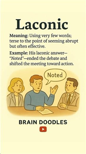 Laconic + Obsequious Meaning. #learnanewwordtoday #learnenglish #facts