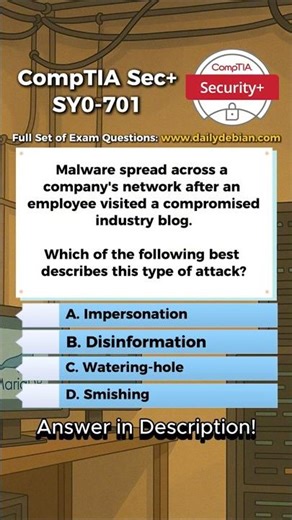 CompTIA Security+ (SY0-701) Exam-Style Practice Question 2026