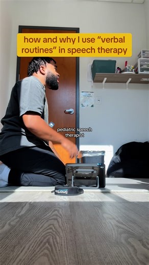 Speech Pathologist | Sensory Barber | Kevin on Instagram: "here’s how and WHY I use verbal routines in my speech therapy sessions! let’s learn together! *posted with parent consent* #speechtherapy #speechtherapist #slps #slp #speechies #slpsofinstagram #earlyintervention #earlyinterventionspeech #earlychildhoodeducation #singingslp"
