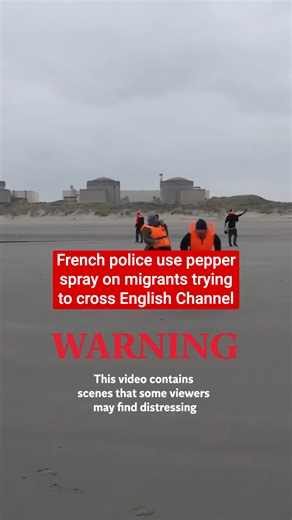 55K views · 318 reactions | French police have used pepper spray to stop migrants from trying to cross the English Channel. Footage shared on Friday (10 October) shows a group of around 100 people gathered on Gravelines beach in northern France as they attempt to board a small boat. At least 70 people were able to make their way to the boat and set off across the Channel towards Dover. | The Independent | Facebook
