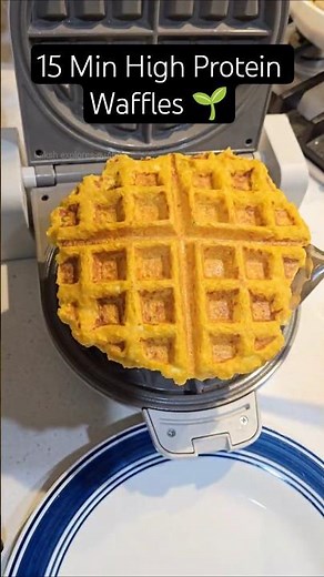 15 Min High Protein Waffles❤️ #shorts #proteinwaffle