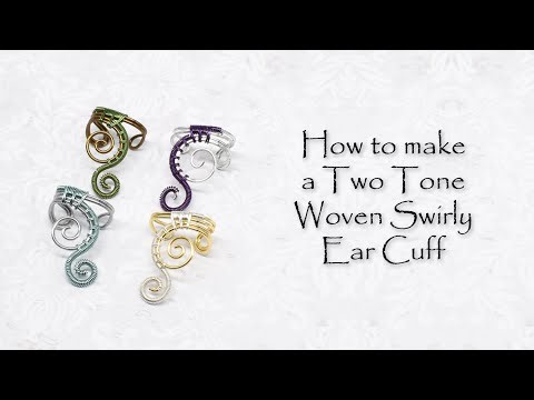 How to Make a Two Tone Wire Wrapped Swirly Ear Cuff Wire Wrapping Jewelry Tutorial