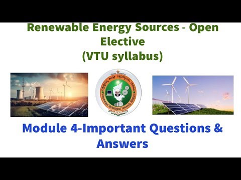 Module 4 Renewable Energy Sources (RES) Open elective VTU Important repeated Questions & Answers