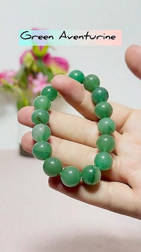 Green Aventurine 12mm Crystal Bracelet for Luck, Abundance, Healing & Heart Chakra
