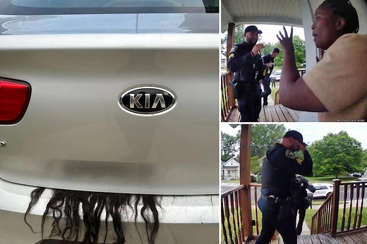 Ohio cops question woman with weave sticking out of her trunk