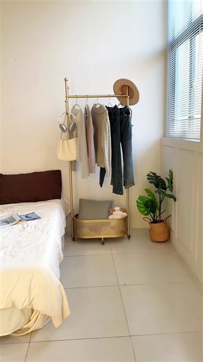Morning productivity essential! A portable coat rack with storage baskets—no more outfit dilemmas! #morningroutine #newyearnewme #efficiencyhack #coatrack #ForYou