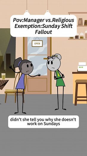 Manager VS.Religious Exemption:Sunday Shift Fallout 🤔🤔 audio credits:@BiggbyQueen #foryou #fyp #animation #work #foryoupage #worklife #usa | ToonTribee Animation