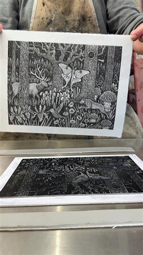 Stunning Linocut Forest Print Revealed!