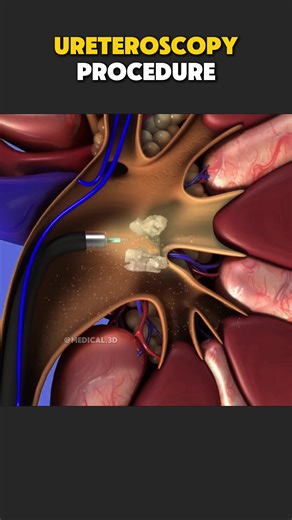 Ureteroscopy Procedure To Remove Kidney Stones (3D Animation) #ureteroscopy #kidneystonesurgery #kidneystone #kidneystones #ureteroscopyprocedure