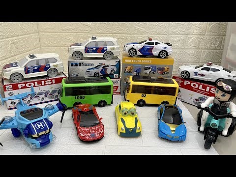 Mobil Mobilan Polisi, Police Car Toys, Spiderman Car, Tayo The Little Bus and Minion Cars