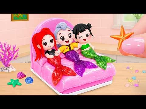 Enjoyable Making Miniature Rainbow Mermaid Princess Cake 😘 Fondant Cake Challenge 🌈 Tiny Joy Bakes