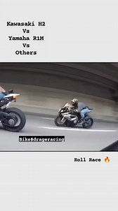 Kawasaki H2 vs Yamaha R1M vs Others #bikers #kawasakih2 #yamahar1 #bikes #superbike #fb | Bike$DrageRacing