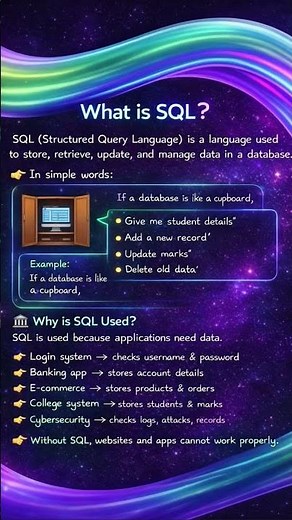 What is SQL? | Sql Explained #sql #sqltutorial #sqllearning #shorts #feed #sqltips