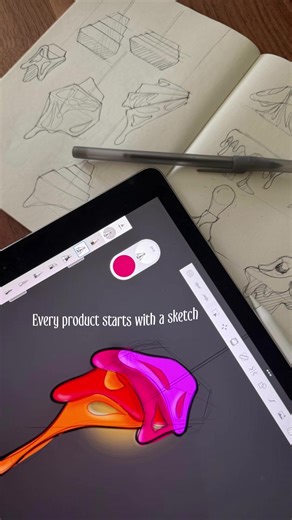 Lamp shade ideation sketches from the MakeLabs New Year Competition. Early explorations of form, light, and structure before a design becomes a real object. #IndustrialDesign #LampDesign #LightingDesign #ProductDesign #DesignProcess