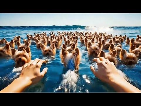 Which Pet Would You Swim With? 🐶🐱 Cute Above, Magical Beneath | Relaxing AI ASMR