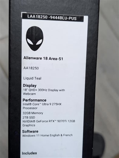Palm gadgets on Instagram: "🇺🇸2025 BrandNew Alienware 18 Area-51 Liquid Teal Display 18” QHD+ 300Hz Display with Webcam 32GB Memory | 2TB SSD NVIDIA®️ GeForce RTX™️ 5070Ti 12GB Dedicated Graphics Card Backlit Keyboard . Price:N4,400,000 Naira We deliver nationwide WhatsApp//call:07036127354//07044716154 Visit our store 📍Suite A319 Shariff mall (second Floor) Wuse II, Abuja."