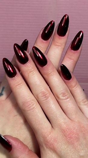 Dark Red Chrome Nails - Stunning Nail Inspiration