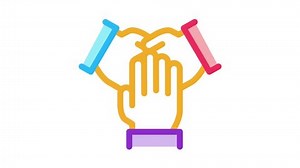 triple handshake Icon Animation color
